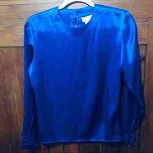 Carlisle Cobalt Blue Silk Blouse Size 4